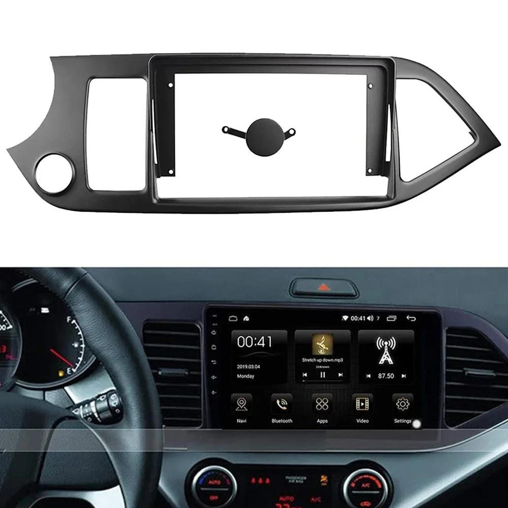 

9inch Car Radio Fascia Panel Audio Plastic Frame Radio Installation 2Din for Kia Picanto Morning 2011 LHD RHD Dashboard Mount