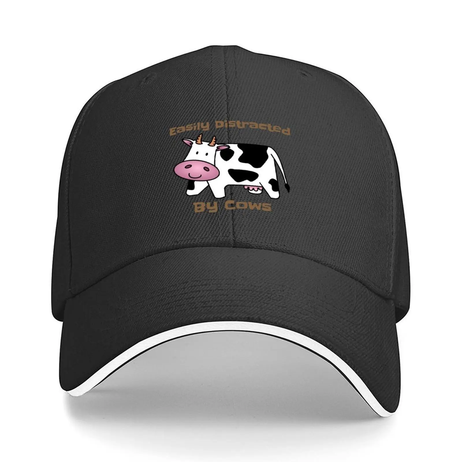 

Easily Distracted By Cows - Cute Cow Farm Farmer Animal Farming Meme Tractor Cattle Baseball Cap Dropshipping Women Men's