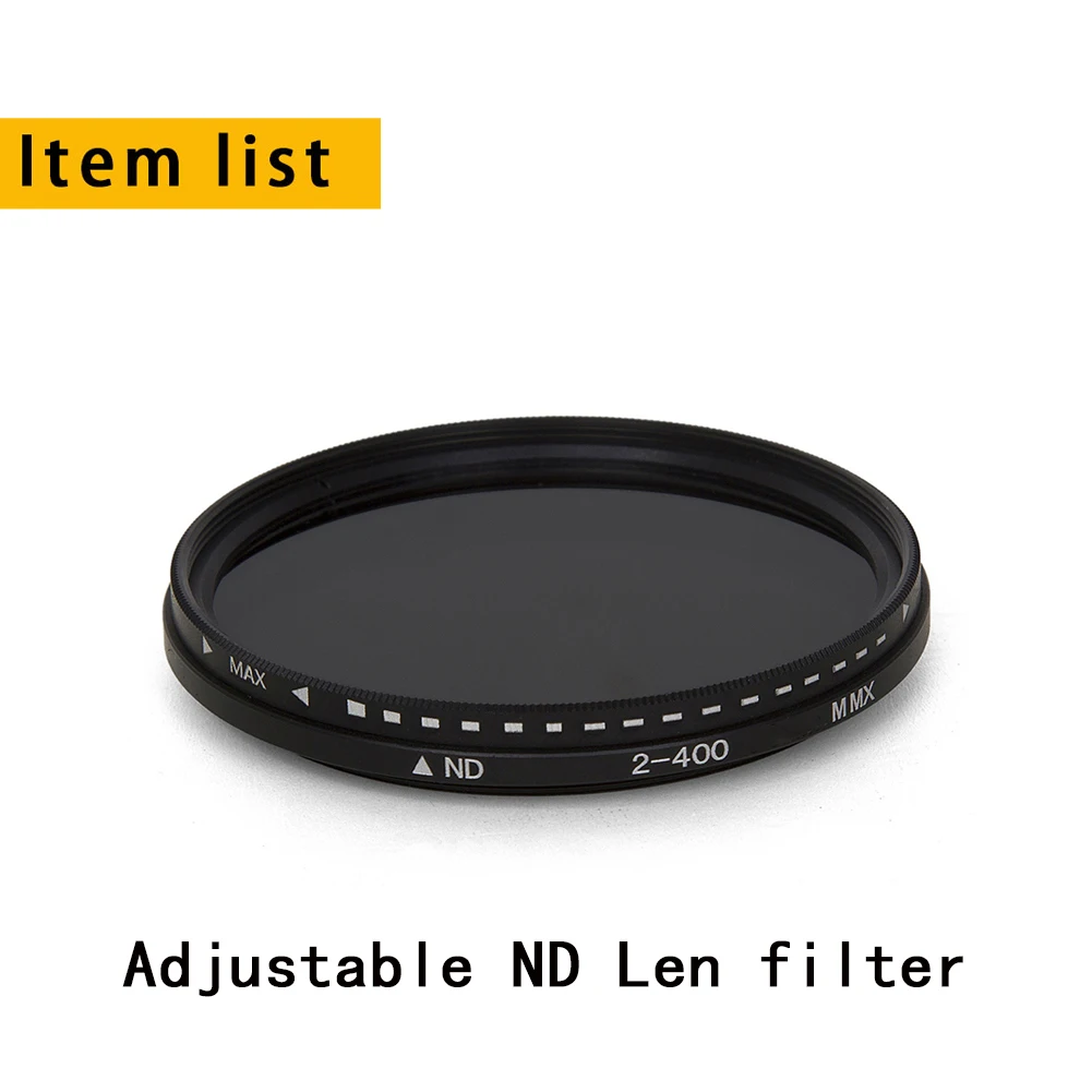 Variabler ND-Filter für Kamera, Einstellbarer Neutraldichtefilter (ND2-ND400) - 37 40,5 43 46 49 52 55 58 62 67 72 77 82 MM