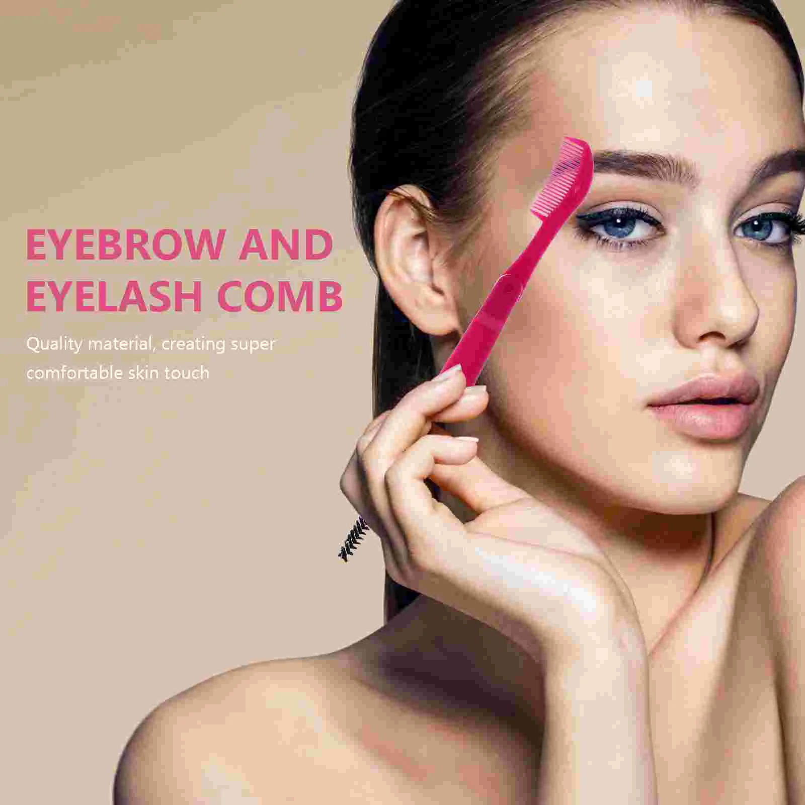 6 uds cepillo de maquillaje peine de pestañas plegable ceja plegable pestañas postizas