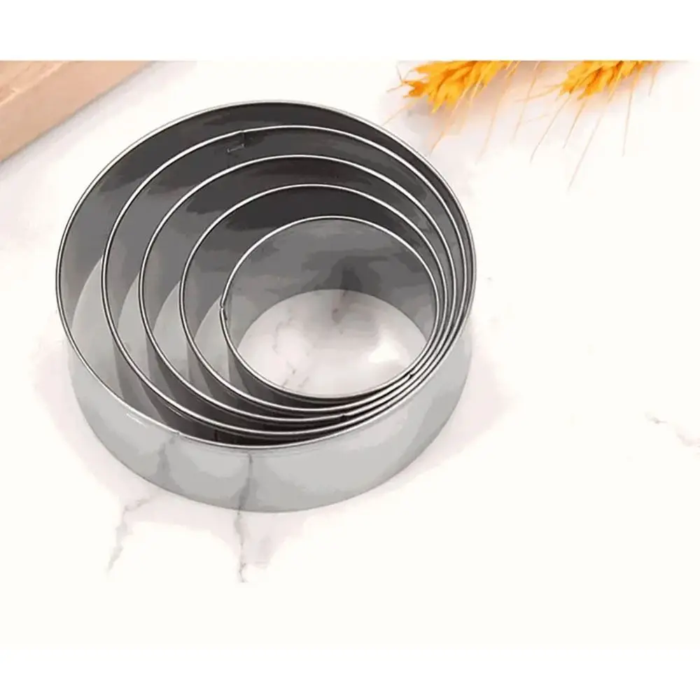 6Pcs/Set New Stainless Steel Cake Ring Mold Round Circle DIY Wedding Cake Tools 5/7/9/11/13/15cm Cookie Mousse Cuttur