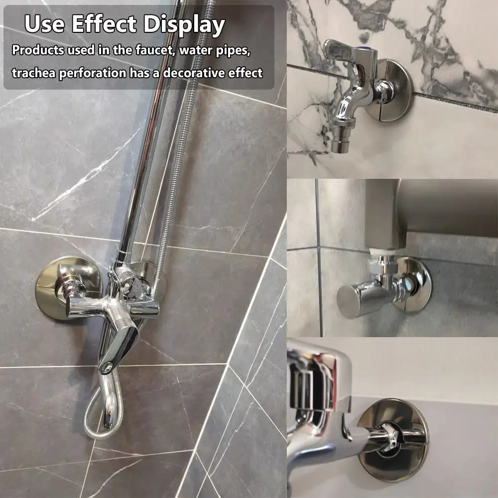 1Pcs Self-Adhesive Shower Faucet Decorative Cover Stainless Steel Pipe Covers For Wall Faucet Accessories