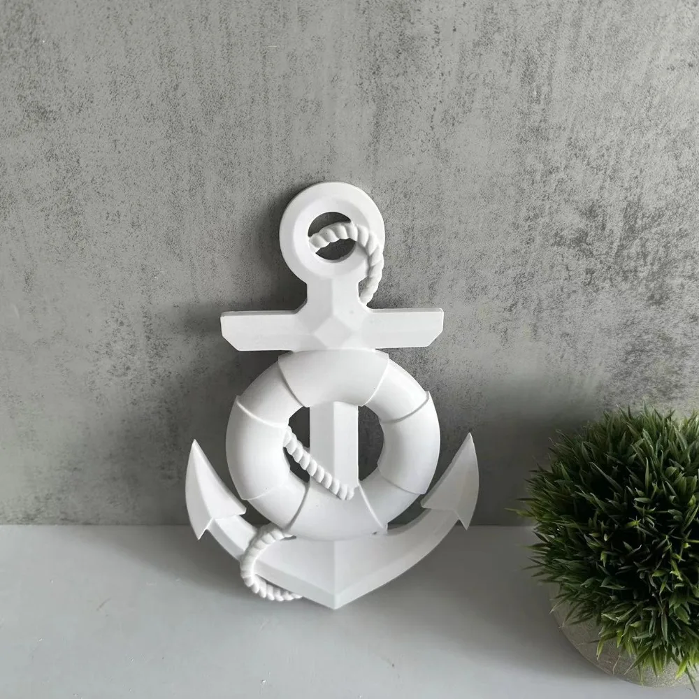 Large Three-dimensional Boat Anchor Pendant Silicone Mold DIY Plaster Cabinets Wall Desktop Home Decoration Epoxy Resin Molds