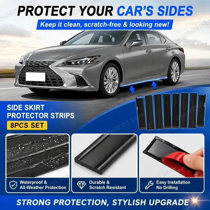 For Lexus ES XZ10 2021–2026 Aerodynamic Side Skirt Extension Lip Racing Spoiler Kit for Sporty Look Lightweight Durable ABS