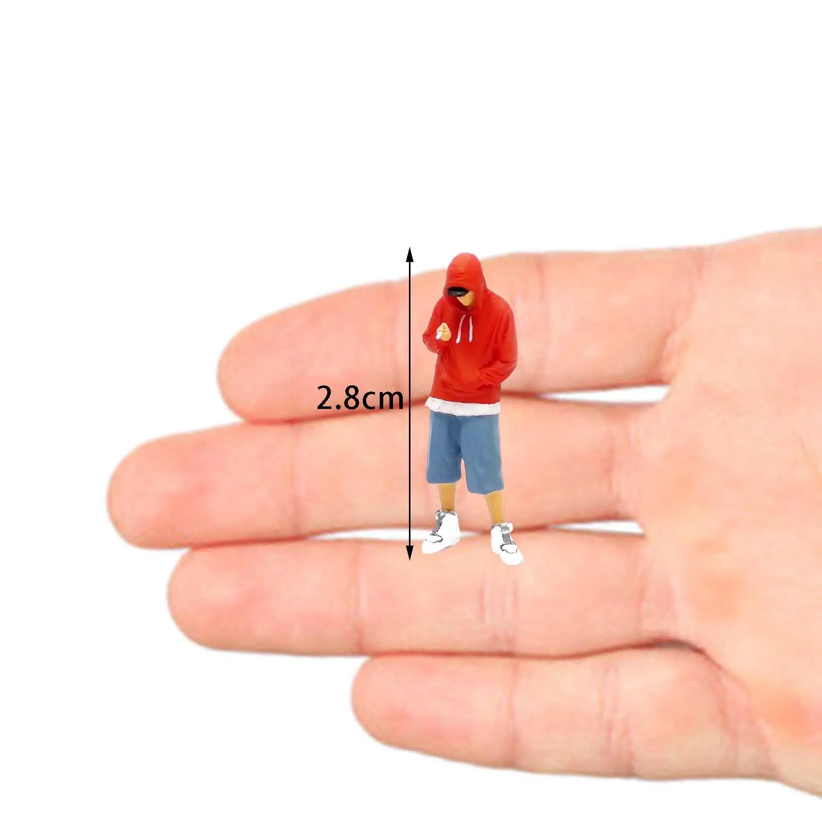 4 Pieces 1:64 Scale People Model Boy Figure with Flowerbed, Bicycle and Dog Miniature Layout Scenario Sand Table DIY Project