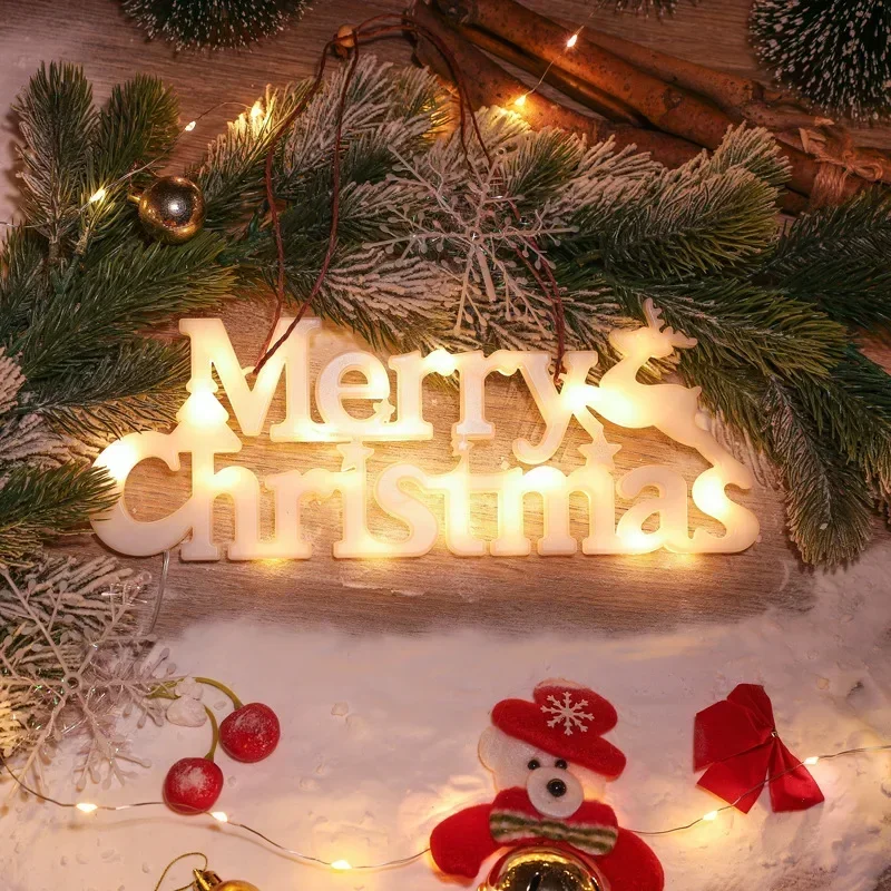 2025 Christmas Decoration Items Garland Accessories Merry Christmas Night Light Three-Dimensional Letter Light Led Lamps