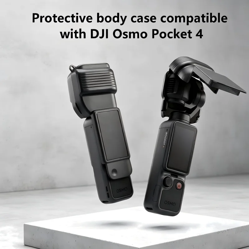 Protective Case for DJI Osmo Pocket 4, Hard Shockproof Gimbal Camera Cover Flip Lens Dustproof Scratch Resistant No Block Screen