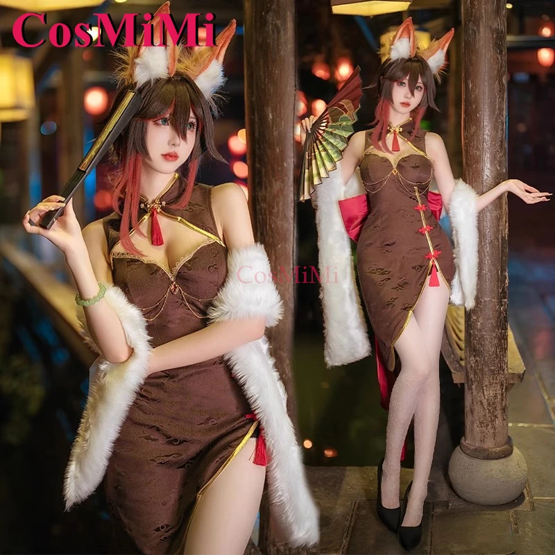 

CosMiMi Game Honkai: Star Rail Tingyun Cosplay Costume Sweet Nifty Fox Cheongsam Dress Carnival Party Role Play Clothing S-XL