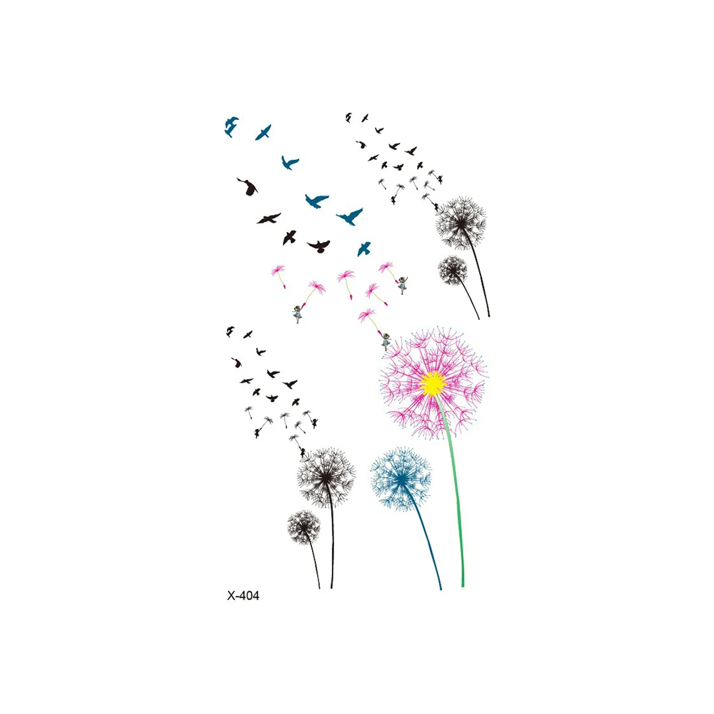 

Wholesale 100 PCS Temporary Tattoos Water Transfer Stickers Beauty Body Art Flower Leaf Butterfly flower for Man Girl 105x60mm