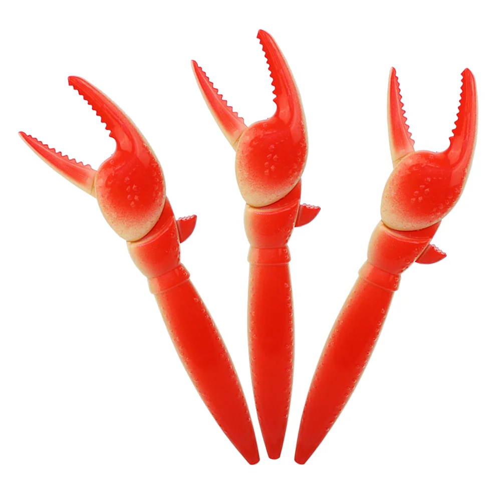 

3 Pcs Lobster Claw Ballpoint Pen Claws Writing Office Crab Plastic Desktop Student