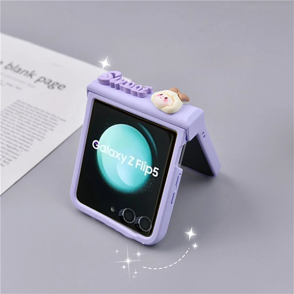 الكورية ins الوردي ستار الماس القوس بلون جراب هاتف مع حامي الشاشة لهاتف غالاكسي Z فليب 7 Z Flip7 Zflip5 Zflip 6 غطاء