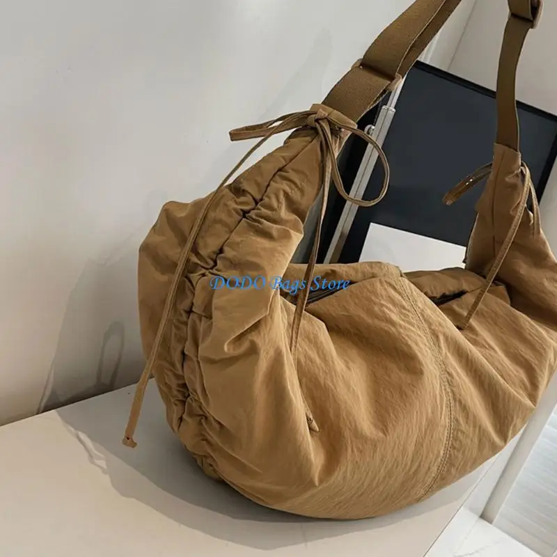 

Современная плиссированная сумка через плечо для мужчин и женщин. Практичные нейлоновые сумки через плечо для офиса, школы и