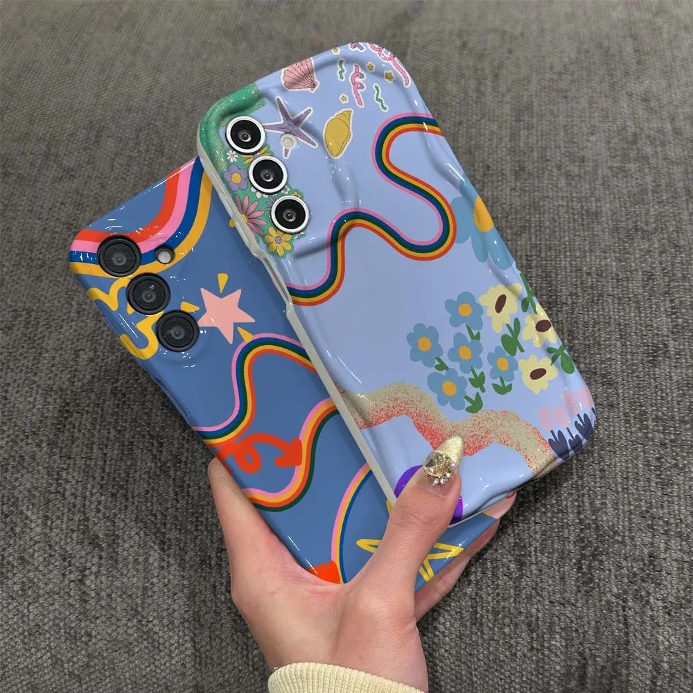 

Vintage Pop Art Pattern For Samsung Galaxy A03 A04 A04e A04s A05 A05s A06 A11 A12 A13 A14 A15 A16 Wave Oil Film Phone Case