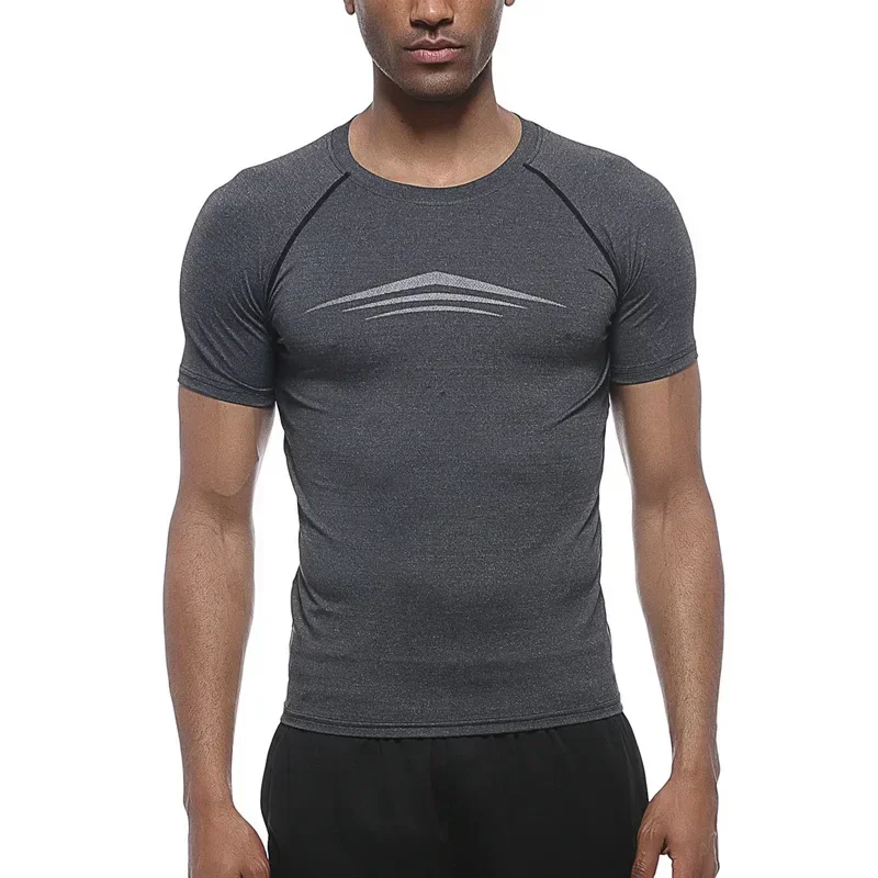 

Gym Compression T-shirt Summer Sport Run Top T-shirt Men Fitness Workout Quick Dry Jogging Short Sleeves Tees Shirt Men Clothing