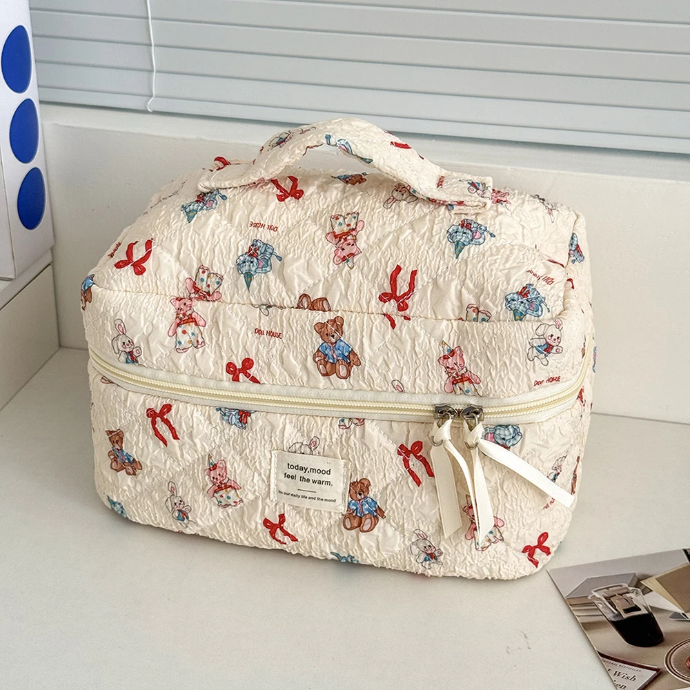 Kawaii Cartoon Tiere Frauen Stepptasche Große Kapazität Kosmetik Kulturbeutel Organizer Tasche 3er Typ Damen Reißverschluss Make-up Tasche – Detail 7