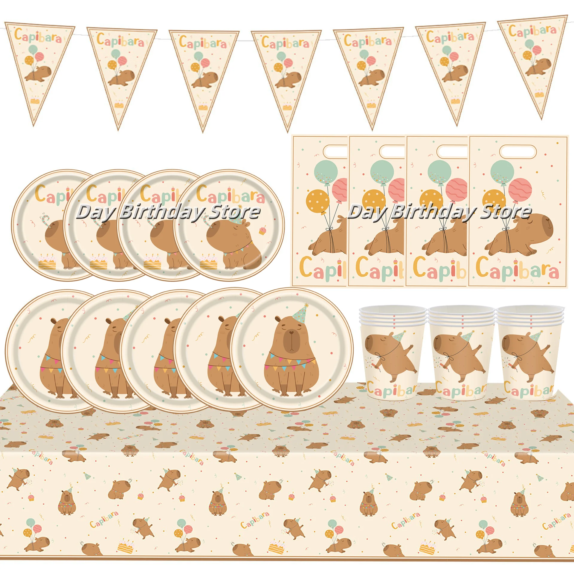 Подарочные пакеты с капибарой на день рождения, коробка-сюрприз с капибарой, сумка для подарков, сумка для конфет, принадлежности для детского душа, сувениры для детской вечеринки, подарки