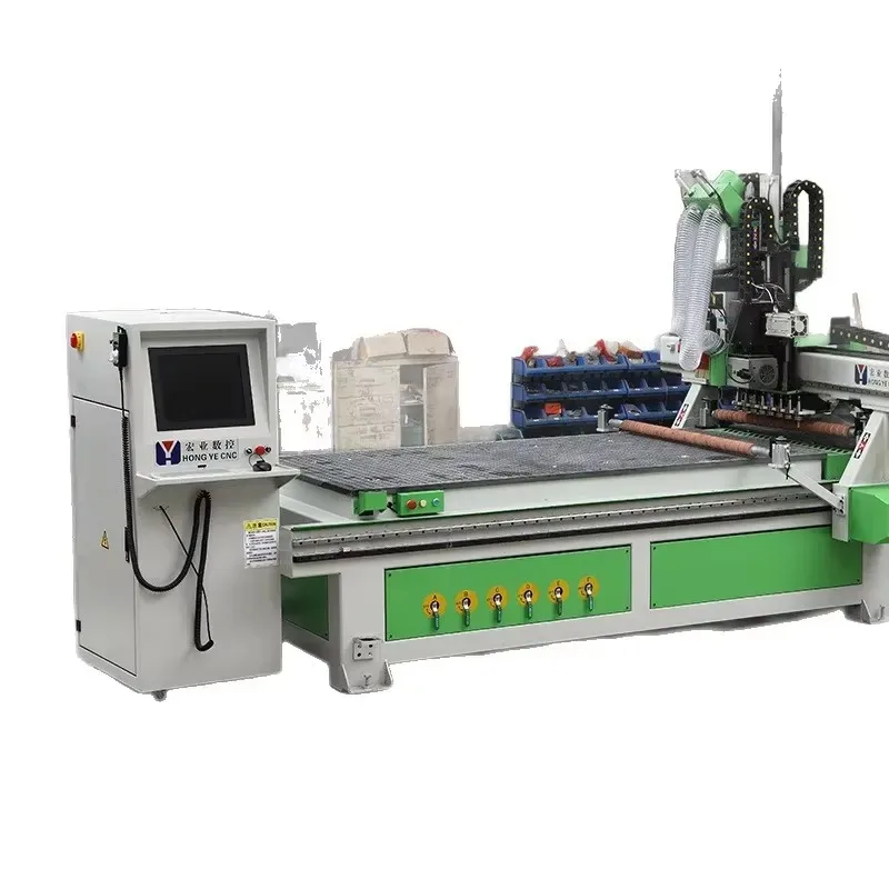 Linear Tool Magazine (with Circular Saw Blade) CNC Cutting Machine, Dual-Process Woodworking Machinery for Furniture