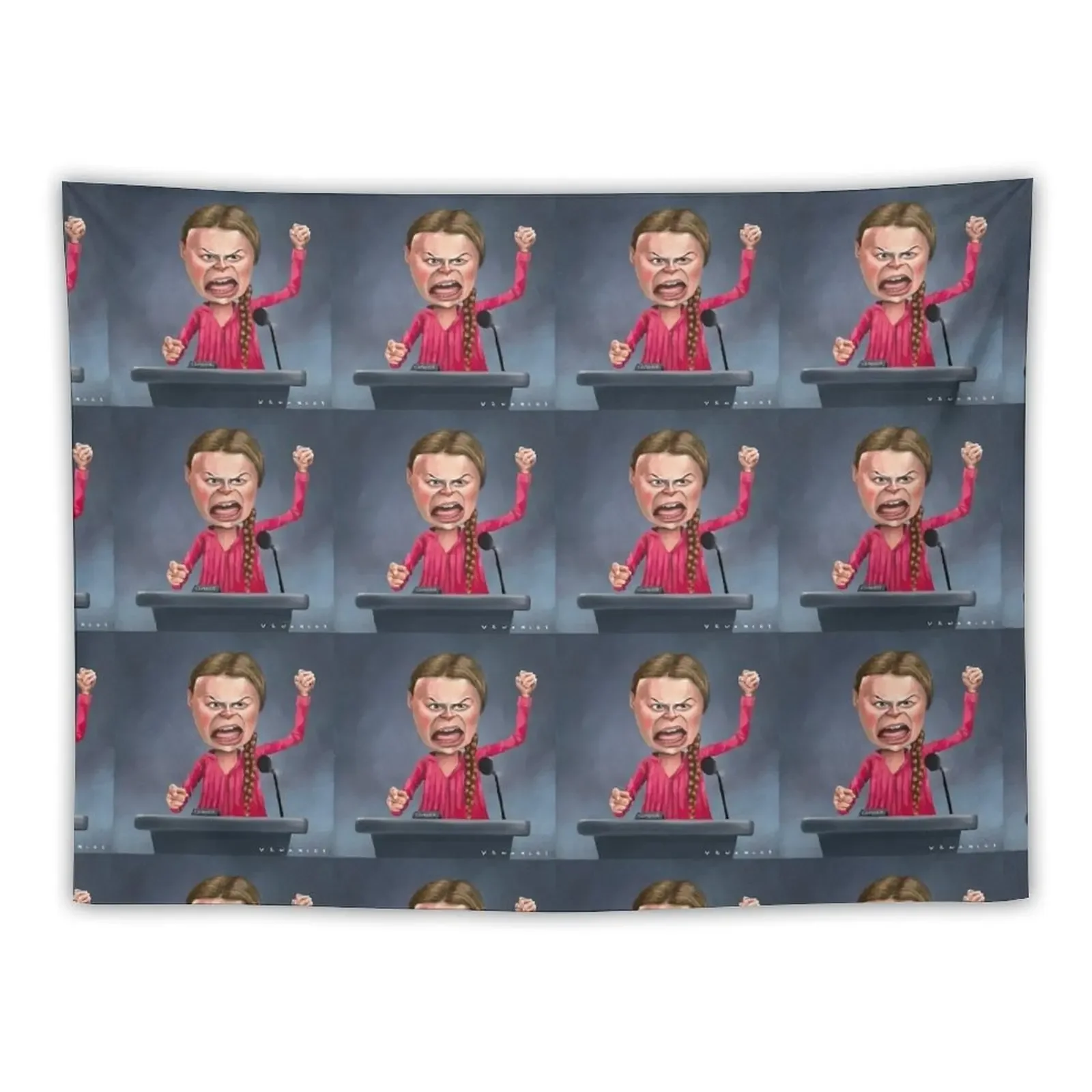 

Greta Thunberg fighting for our earth Tapestry Wall Carpet Aesthetic Room Decor Korean Tapestry