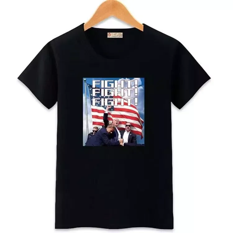 Trump Vance 2024 Outlaw Hillbilly US Flag Vintage T-Shirt for Men Cotton 100% Summer Tops Women