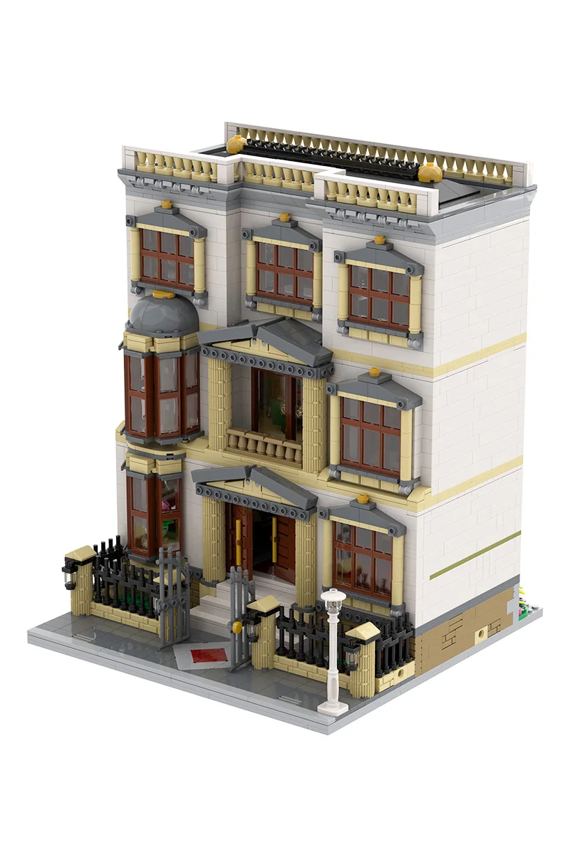 

MOC Classicistic Villa Building Blocks Model Retro Classicistic Villa Architecture Street View Bricks Assembly Toys Kids Gifts