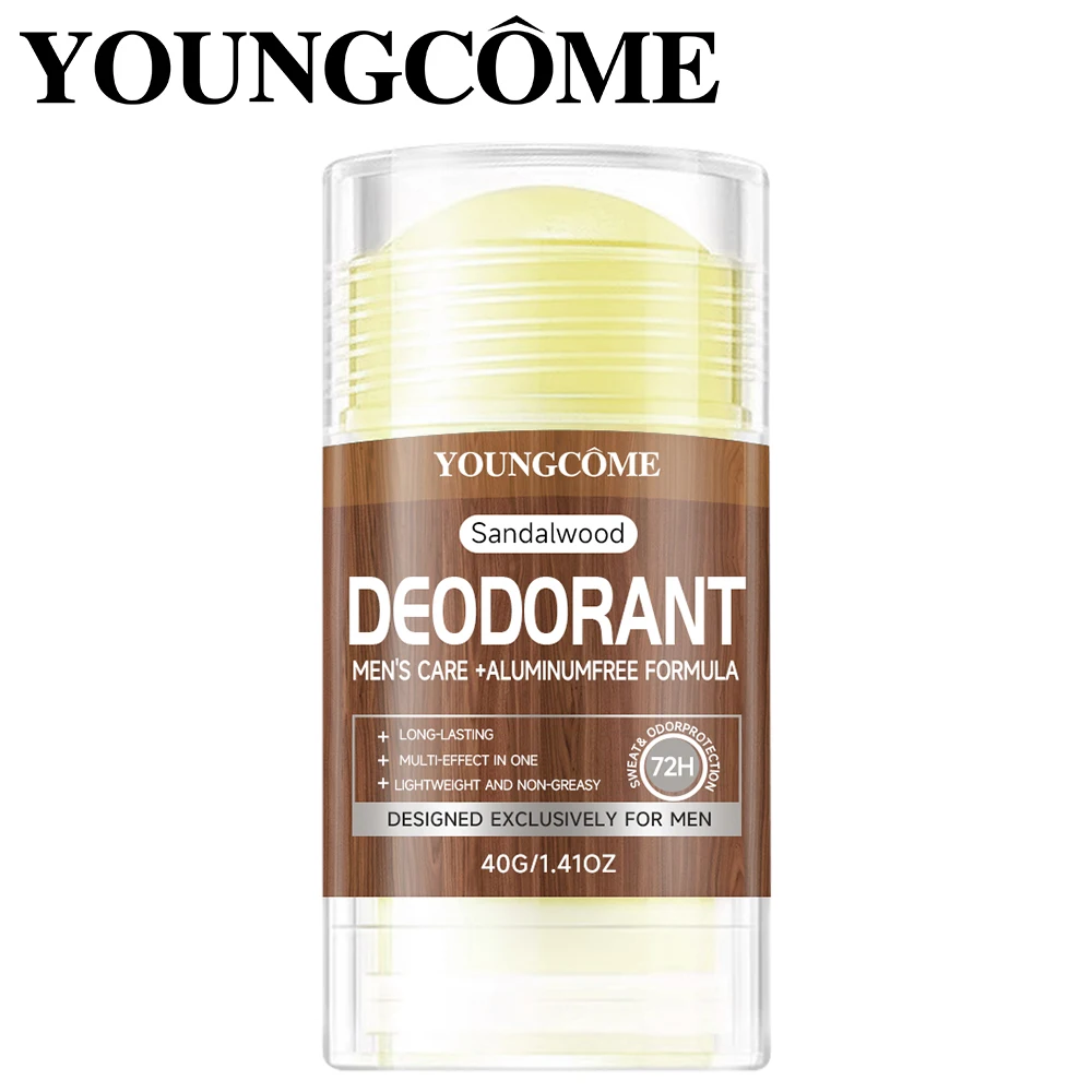Bâton déodorant en bois de santal pour hommes, Anti-transpiration, garde le séchage, parfum durable, élimine les odeurs des aisselles, bâtons rafraîchissants, 40g, 1/3 ensembles