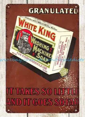 White King Washing Machine Soap metal tin sign outdoor brewery pub plaques