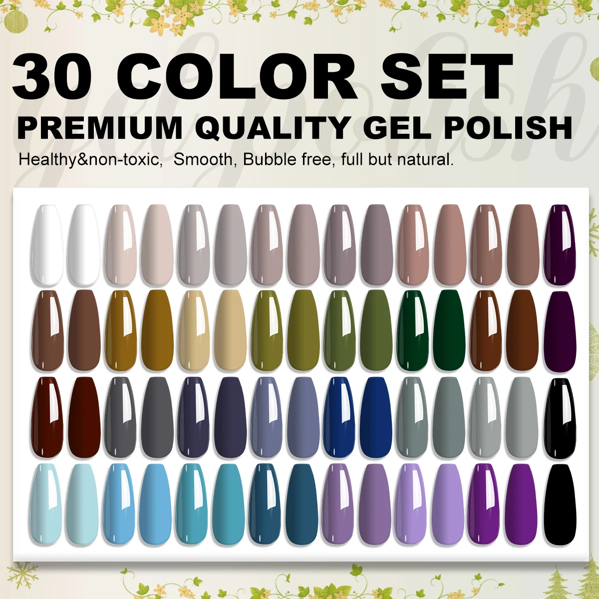 LIMEGIRL 30 pièces Kit de vernis à ongles Gel paillettes Nail Art Gel peinture à ongles tremper UV Gel de polissage pour débutants Nail Art bricolage ensemble