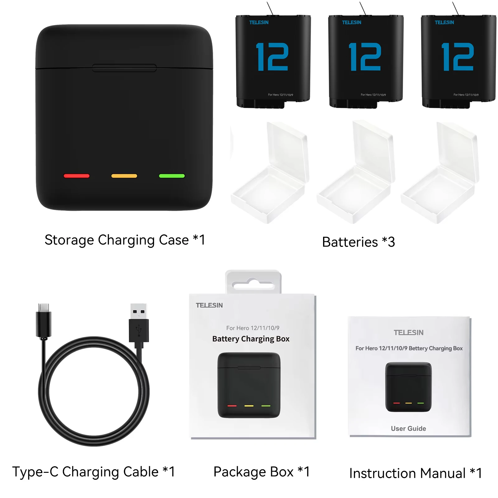 3 Battery Set