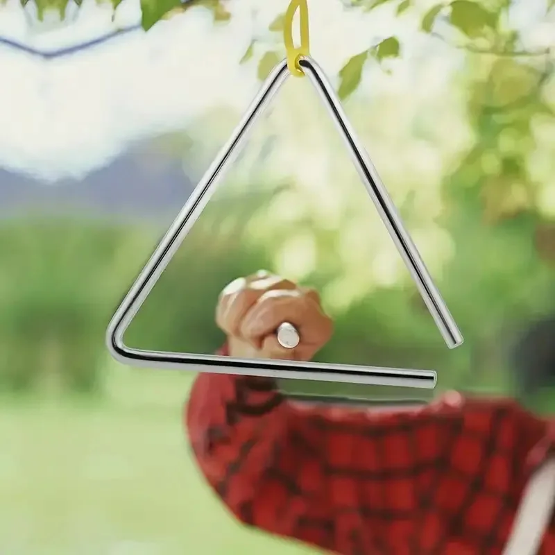 Triángulo de Metal para niños, triángulo profesional de hierro Orff, Educación Temprana, triángulos de juego, acompañamiento de mano, percusión musical