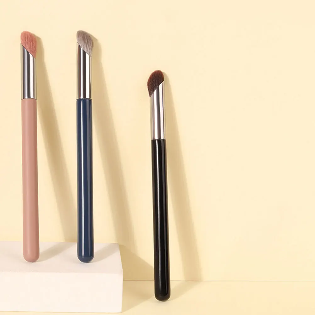 Pinceaux de maquillage anti-cernes en forme de pâte de doigt, pour une Application uniforme, accessoire de maquillage pour les yeux, brosse d'ombre de nez de couleur aléatoire pour femmes, 3 pièces