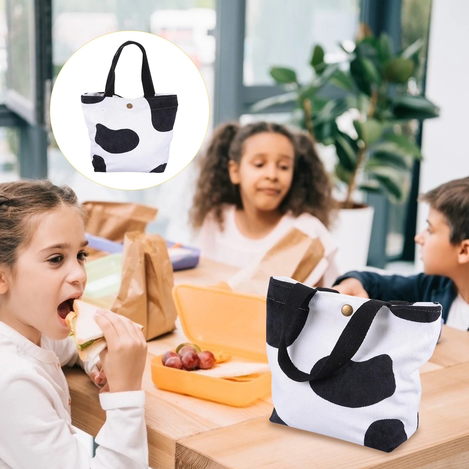 

Thickened Bento Portable Lunch Bag Insulated Preservation Bag For Students Cute Printed Design Easy Carry Party Gift Kitchen
