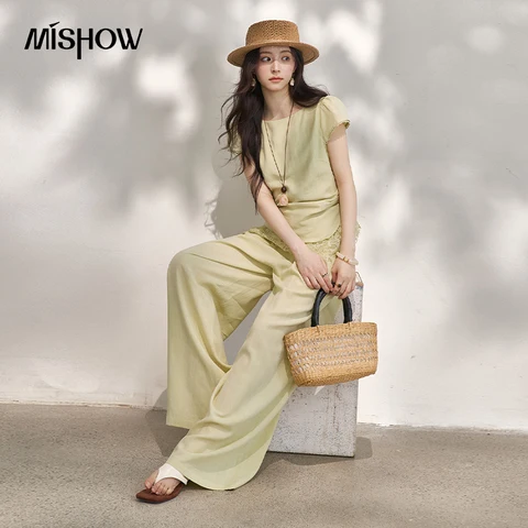 Комплект MISHOW зелёные брюки и топ  MXF26T1646