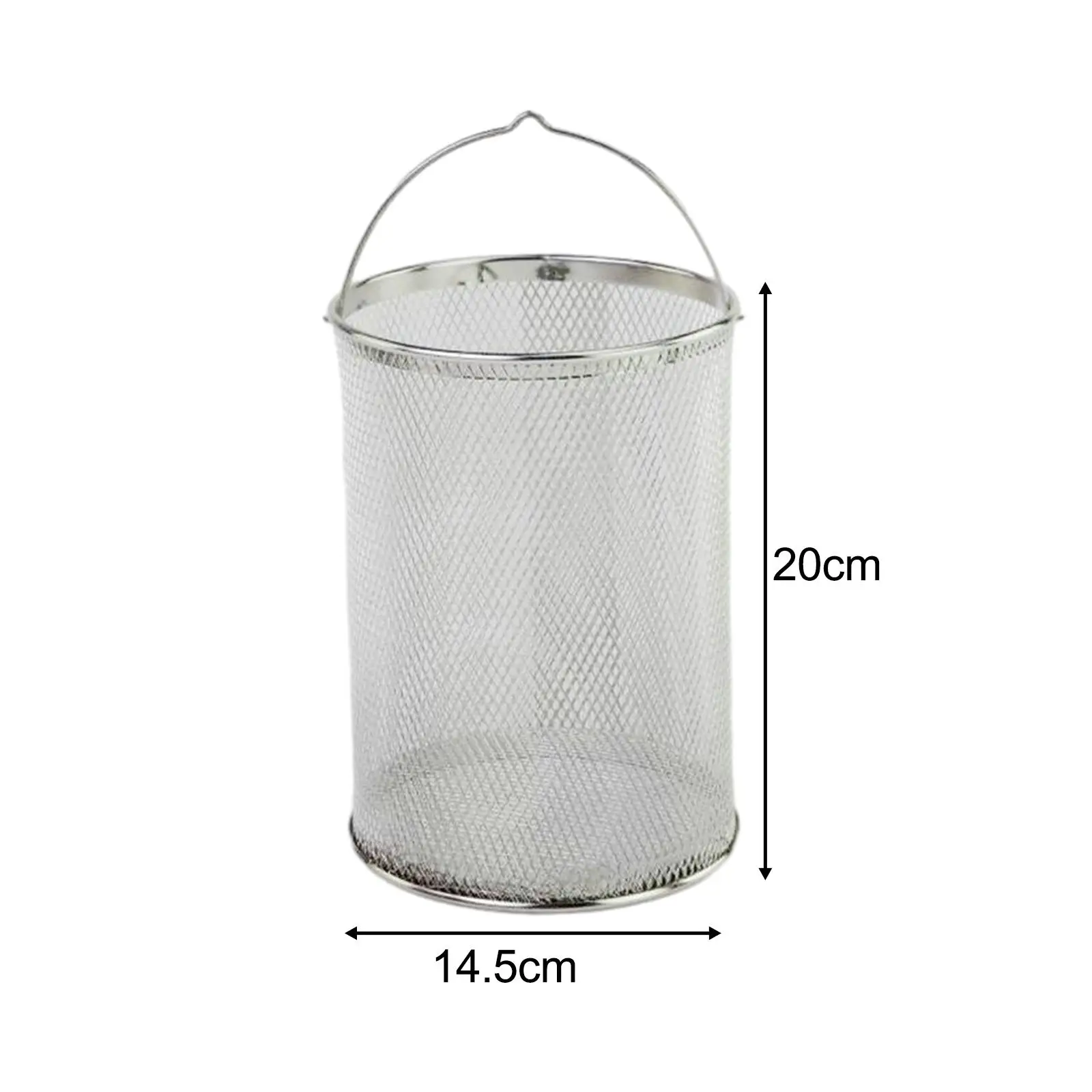 Stainless Steel Fry Basket Kitchen Pasta Strainer Round Mesh Vegetable Fruit Filter Basket for Pasta Frying Cooking