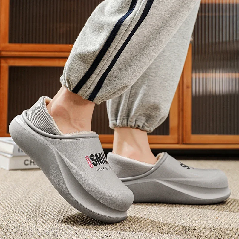 

Легкие хлопковые тапочки с буквенным узором, короткие плюшевые теплые и удобные мягкие и пригодные для носки повседневная обувь для пар