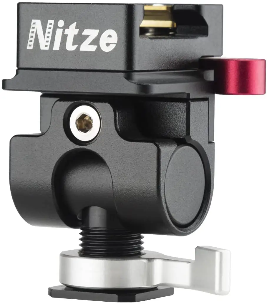 Nitze Field Monitor Mount Cold Shoe to Quick Release NATO Clamp Payload 5KG for 5” and 7” Field Monitor Cage