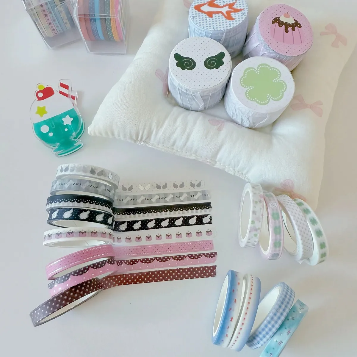 

WAKAWAKA Silver Foil 4mm Ultra Thin Washi Tape Scrapbook Tape Washi Tape Stickers Border Stripes Basic Journal Decor