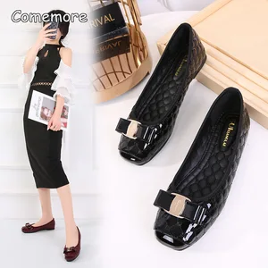 Celebrate-conformable female ballet apartment, leather moccasins, shoe of putting on, elegant shoe, red, summer, 42, 2023 10 Main Sales Moccasim Female Elegant - №3