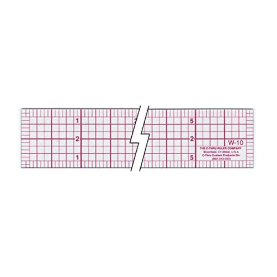 W-10 6-Inch 8ths Graph Ruler for drafting and measuring, transparent acrylic, clear color, precision-etched markings and dual-s image 3