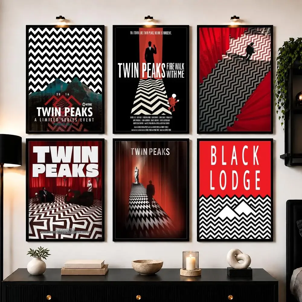 Classic Movie T-Twin Peaks Fire Walk with M-Me Poster Wall Art Print Sticker for Bedroom Living Room Dorm Modern Home Decor