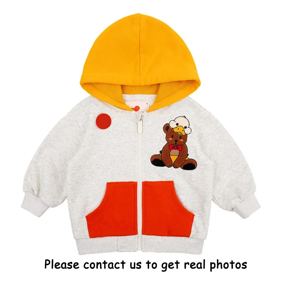 شتاء 2025 الكورية BE الفتيات الفتيان الصوف الكرتون طباعة هوديس ملابس خارجية الاطفال أفخم البلوز سترة السراويل ملابس الأطفال مجموعة