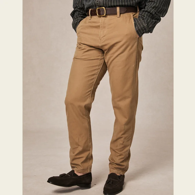 

American European Vintage Fashion Men’s Solid Color Heavy Duty Cotton Washed Straight Loose Trousers Male Casual Trendy Pants