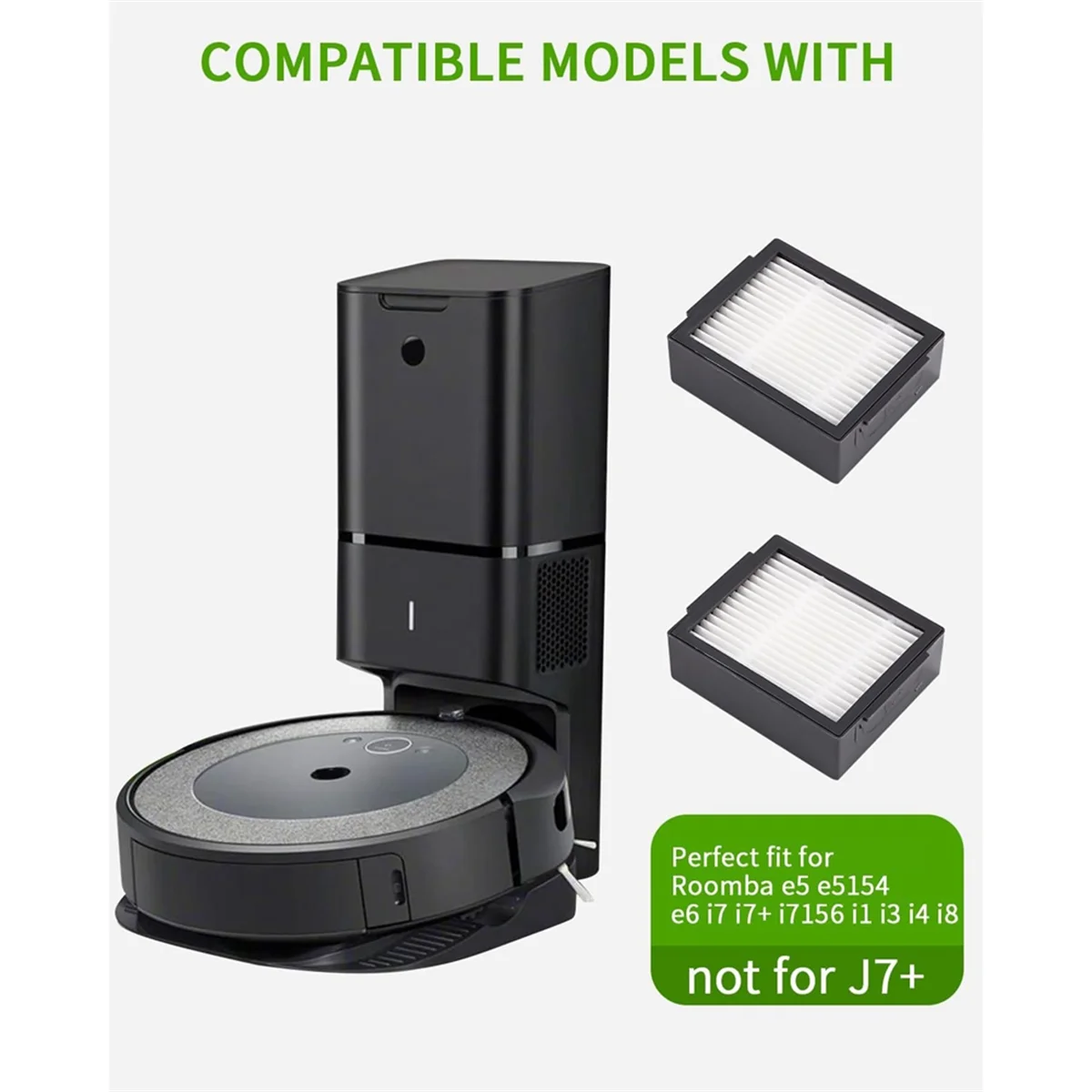 HEPA掃除機フィルター、iRobot Roomba e5、e5154、e6、i7、i7 i7156、i1、i3、i4、i8の交換用フィルター
