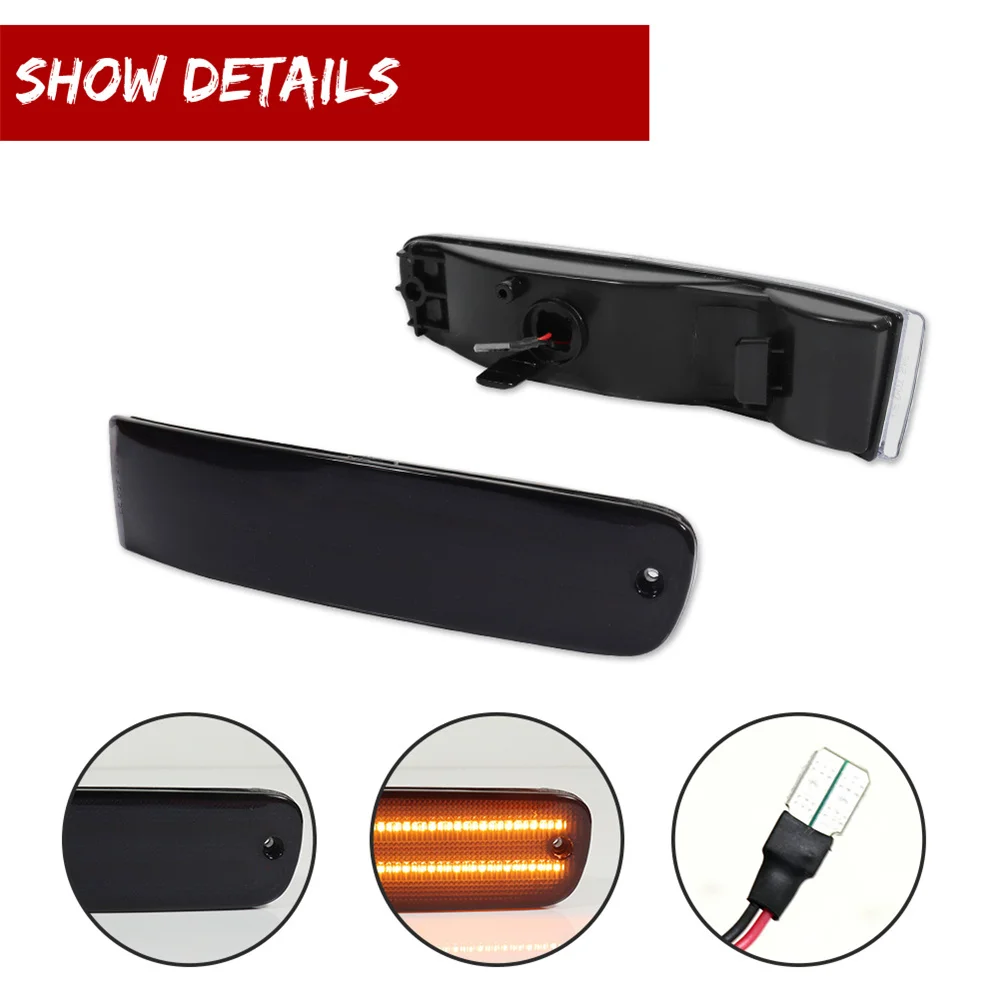 Front Bumper Outer Turn Signal Lights LED Side Marker Indicator Lights Parking Lights For Honda Prelude 1992 1993 1994 1995 1996