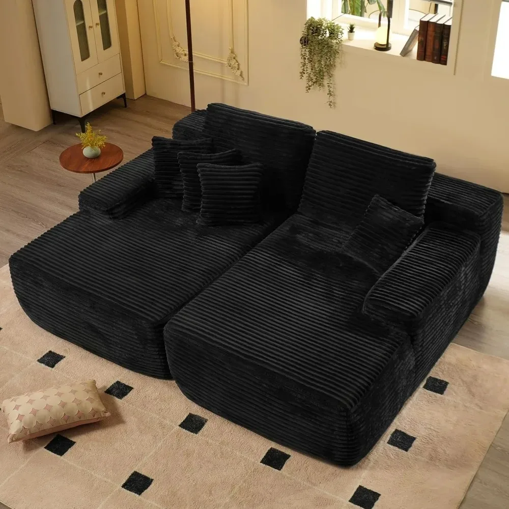 

81" Oversized Sectional Double Lounge Chaise with Cloud Plush Sofa Bed, Fluffy Modern Sleeper Loveseat Chair, Sofa Bed, Day Bed