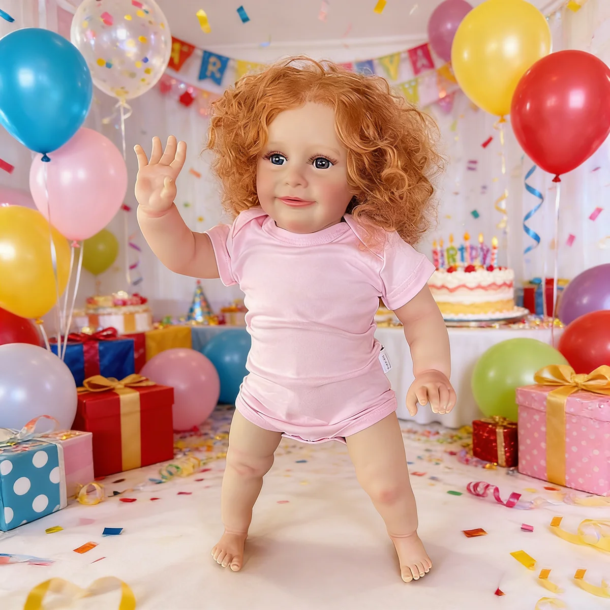 

55CM Zoe Girl Doll - Soft Cotton Body, Blue Eyes Lifelike Real Baby Doll for Kids