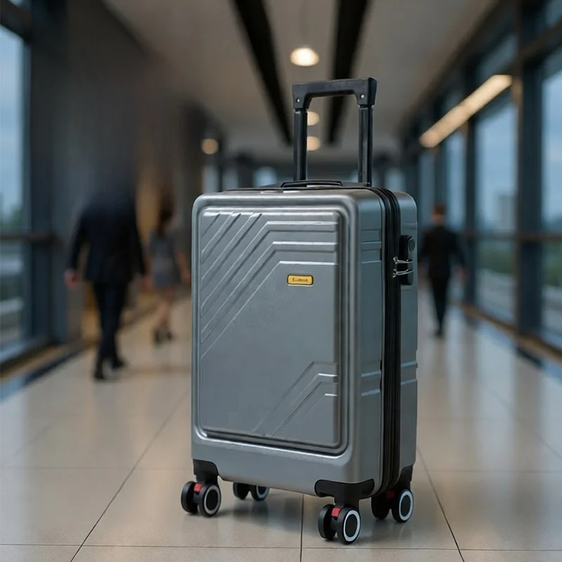 fashionable-pure-color-20-inch-travel-suitcase-lightweight-large-capacity-casual-adult-luggage-with-four-wheel-rotation-and-p