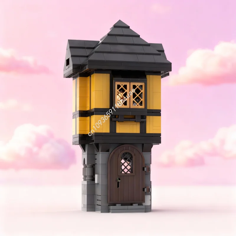 

422pcs MOC Yellow Medieval House Castle Model Building Blocks Architecture Idea Christmas Gifts Education Brick Toys Kids