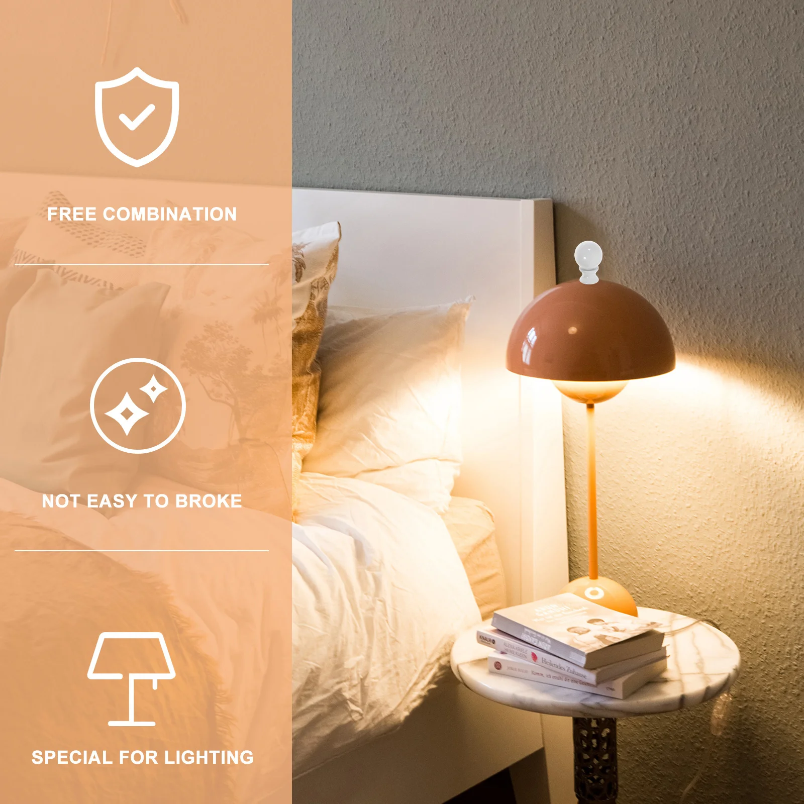 

6Pcs Lamp Finials Solid Zinc Alloy Light Knob Decorative Top Hat Lampshade Holder Harp Lamp Finial Caps Light Screw Caps