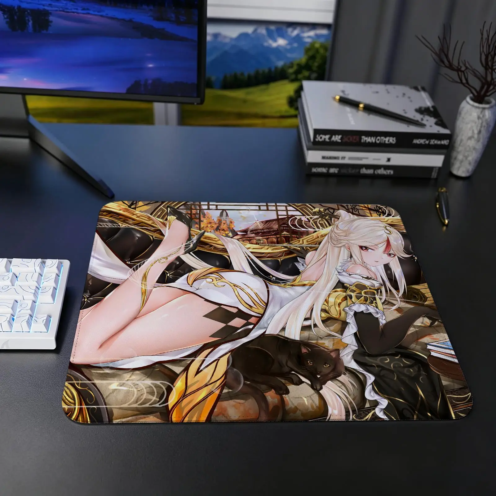 Genshin impact Ningguang Mouse Pad Regular gaming mouse pad S/M/L size Office mouse pad Laptop desk mat Stitched edge mouse pad
