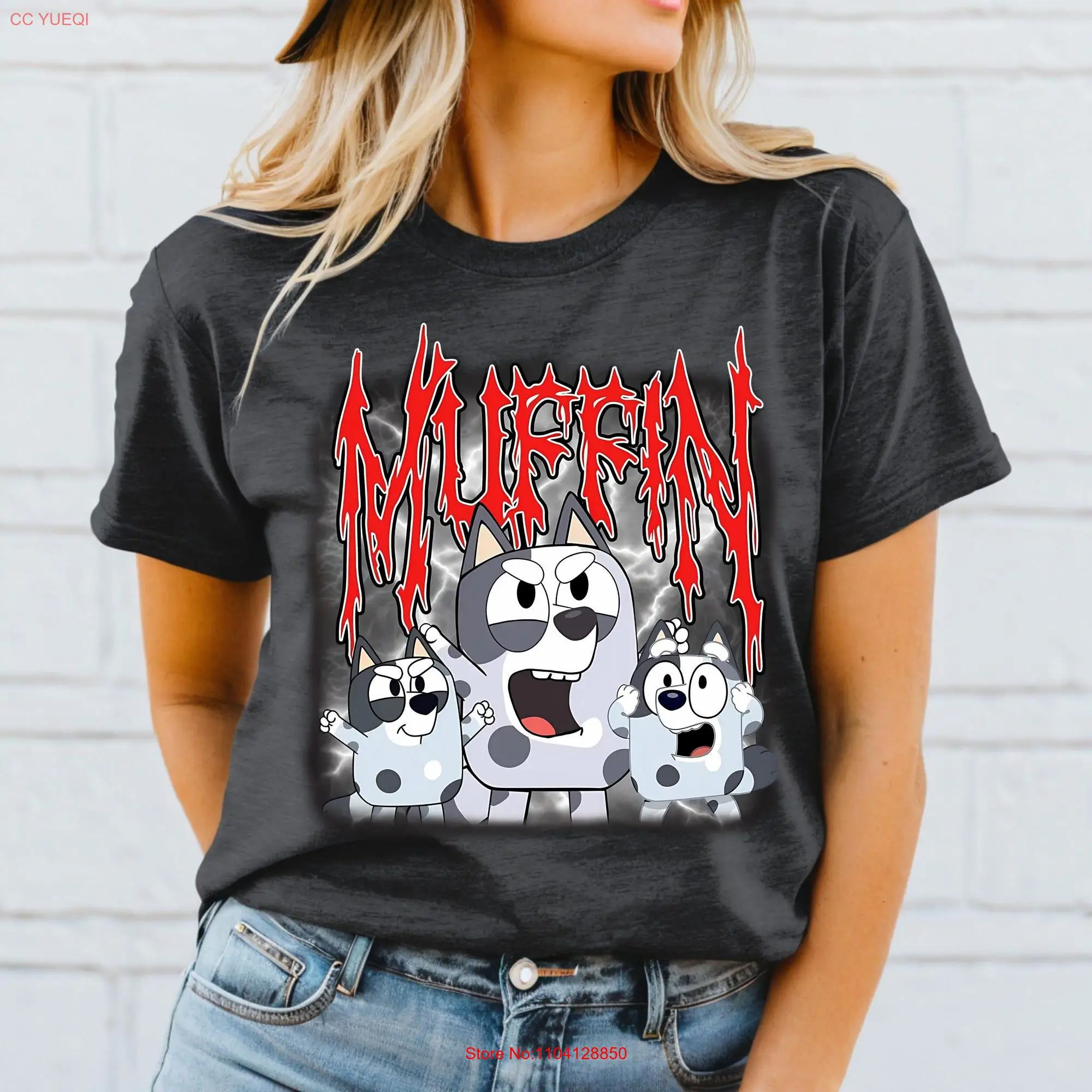 Muffin Metal T Shirt Emotions Birthday Cartoon Heeler long or short sleeves